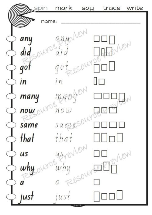 Sightword activities Lv1-6 - Image 5