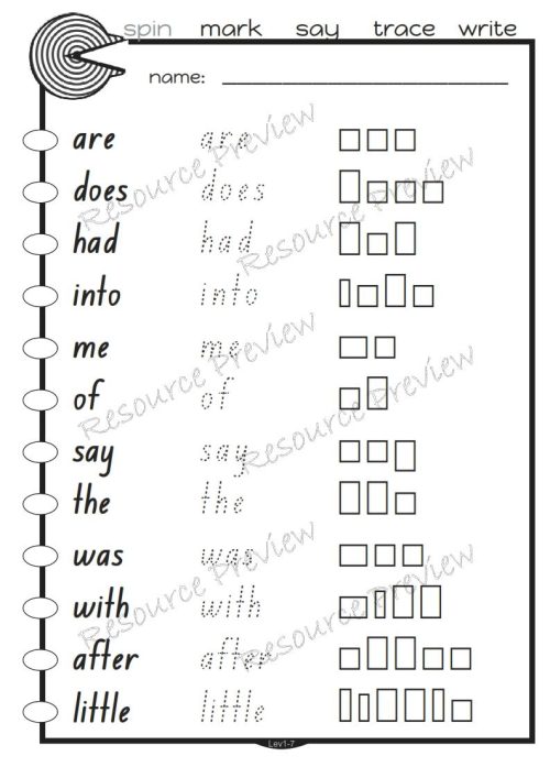 Sightword activities Lv1-7 - Image 5