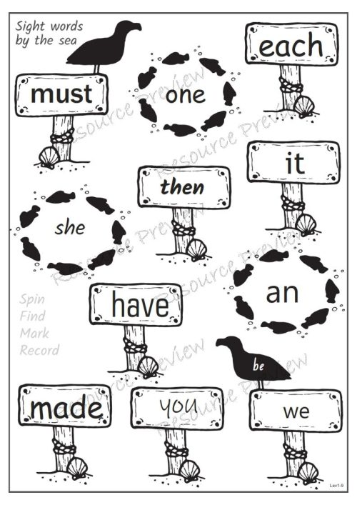Sightword activities Lv1-9 - Image 4