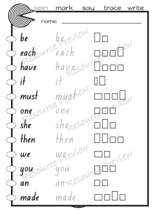 Sightword activities Lv1-9 - Image 5