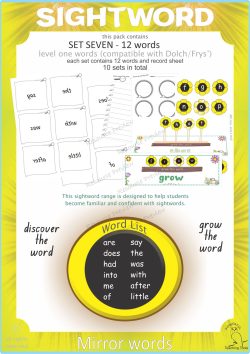 Sightword Grow and Mirror Lv1-7