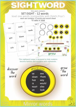 Sightword Grow and Mirror Lv1-8