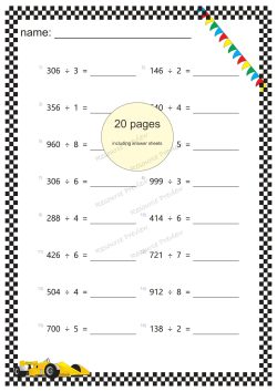 3dig x 1dig Division no remainder