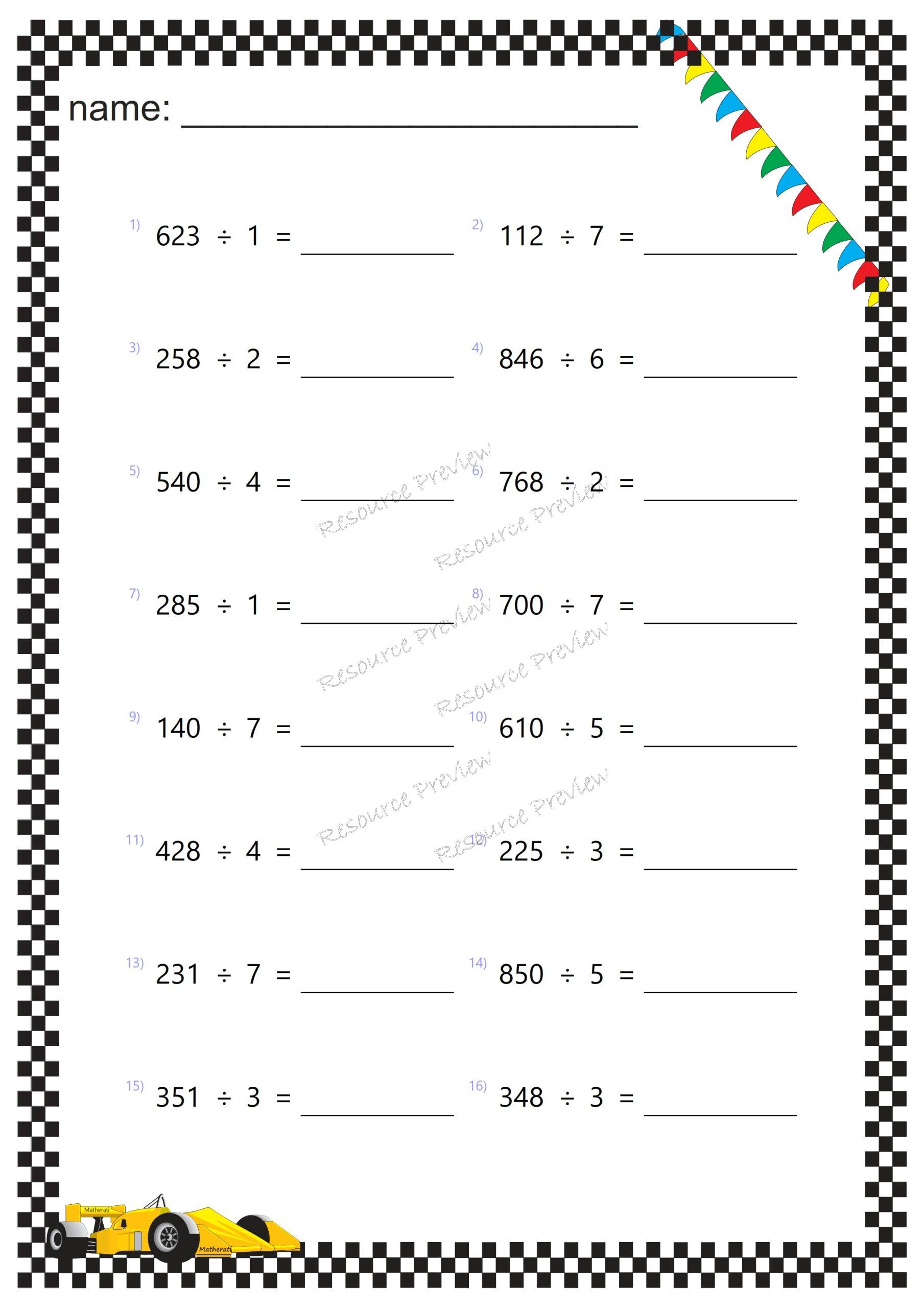 3dig x 1dig Division no remainder - Image 5