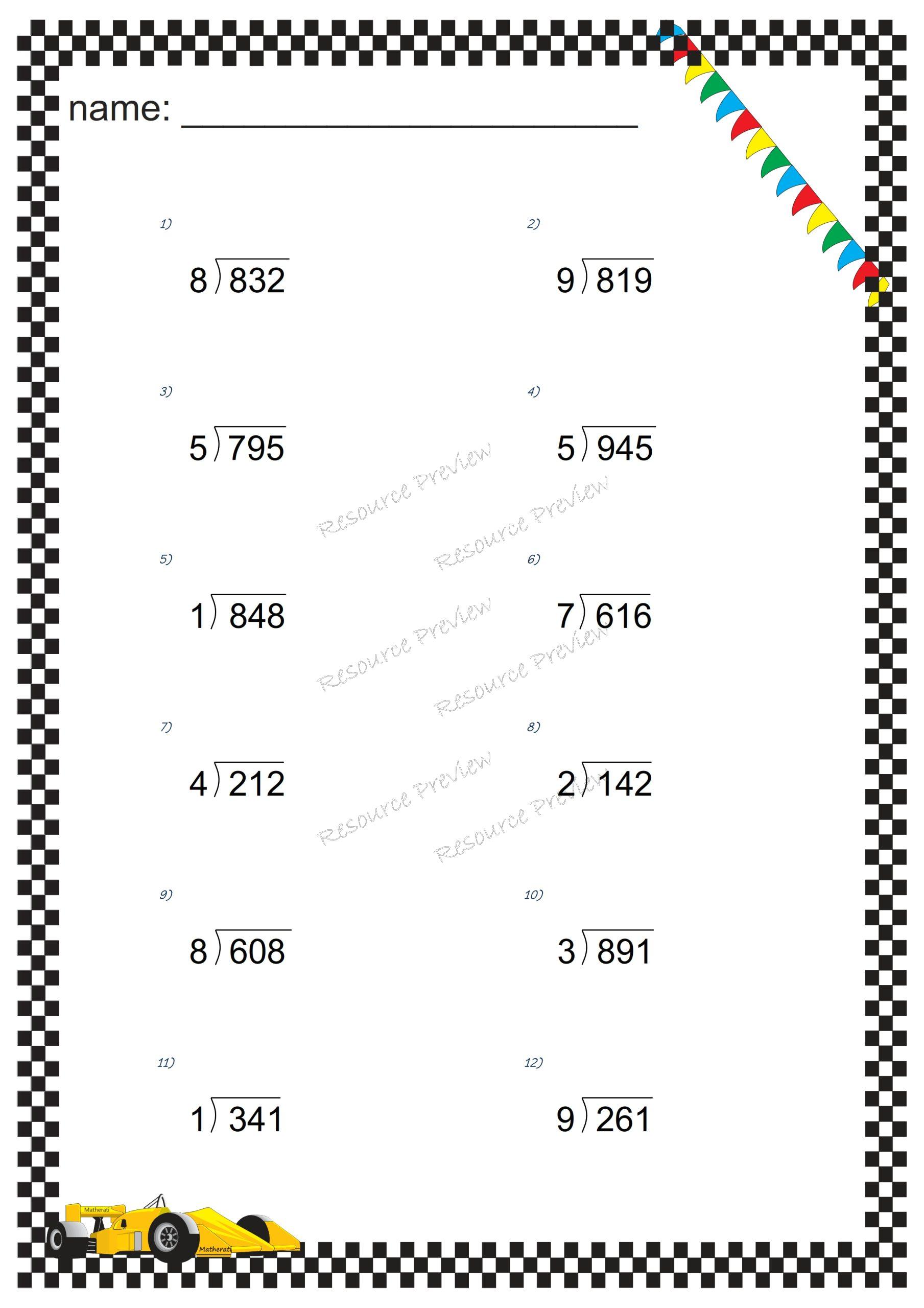 3dig x 1dig Division no remainder - Image 2