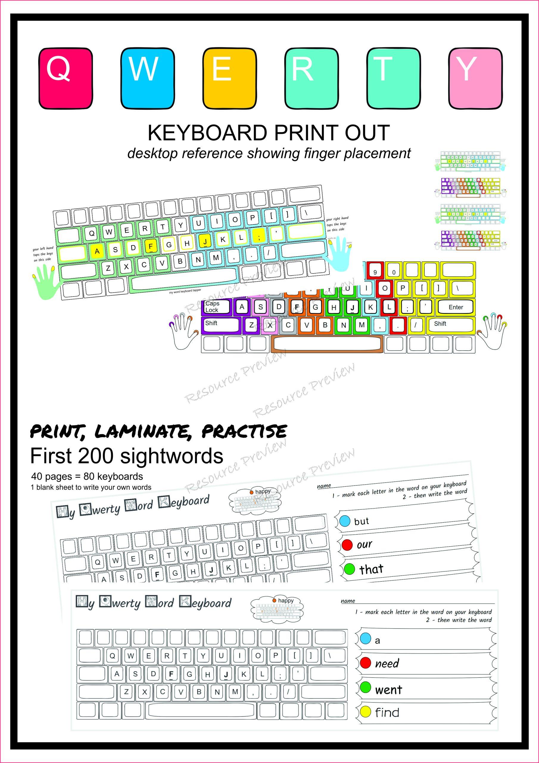 Sightword practice keyboard skills (qwerty)