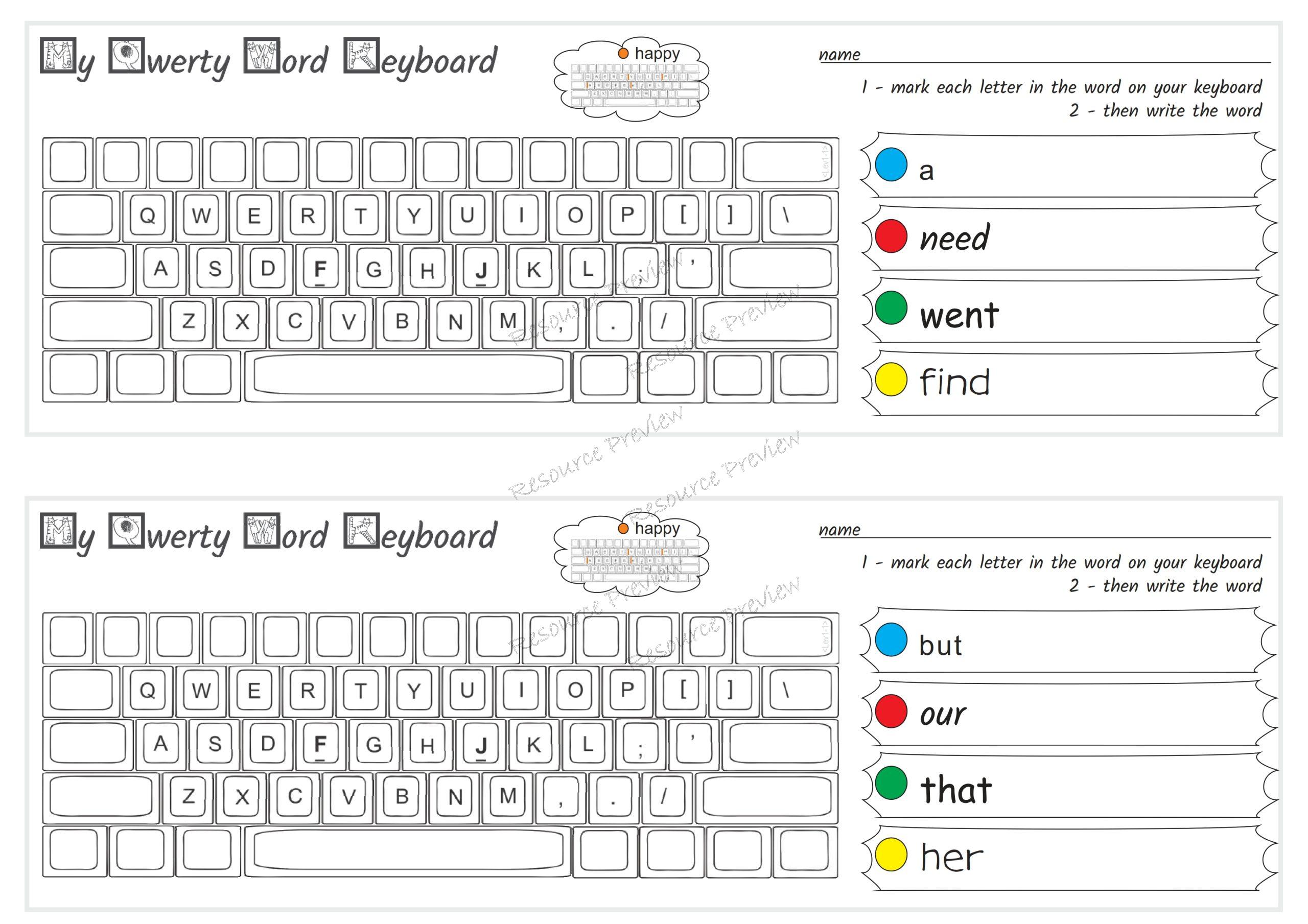 Sightword practice keyboard skills (qwerty) - Image 3