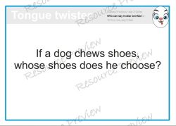 Tongue twister cards x40