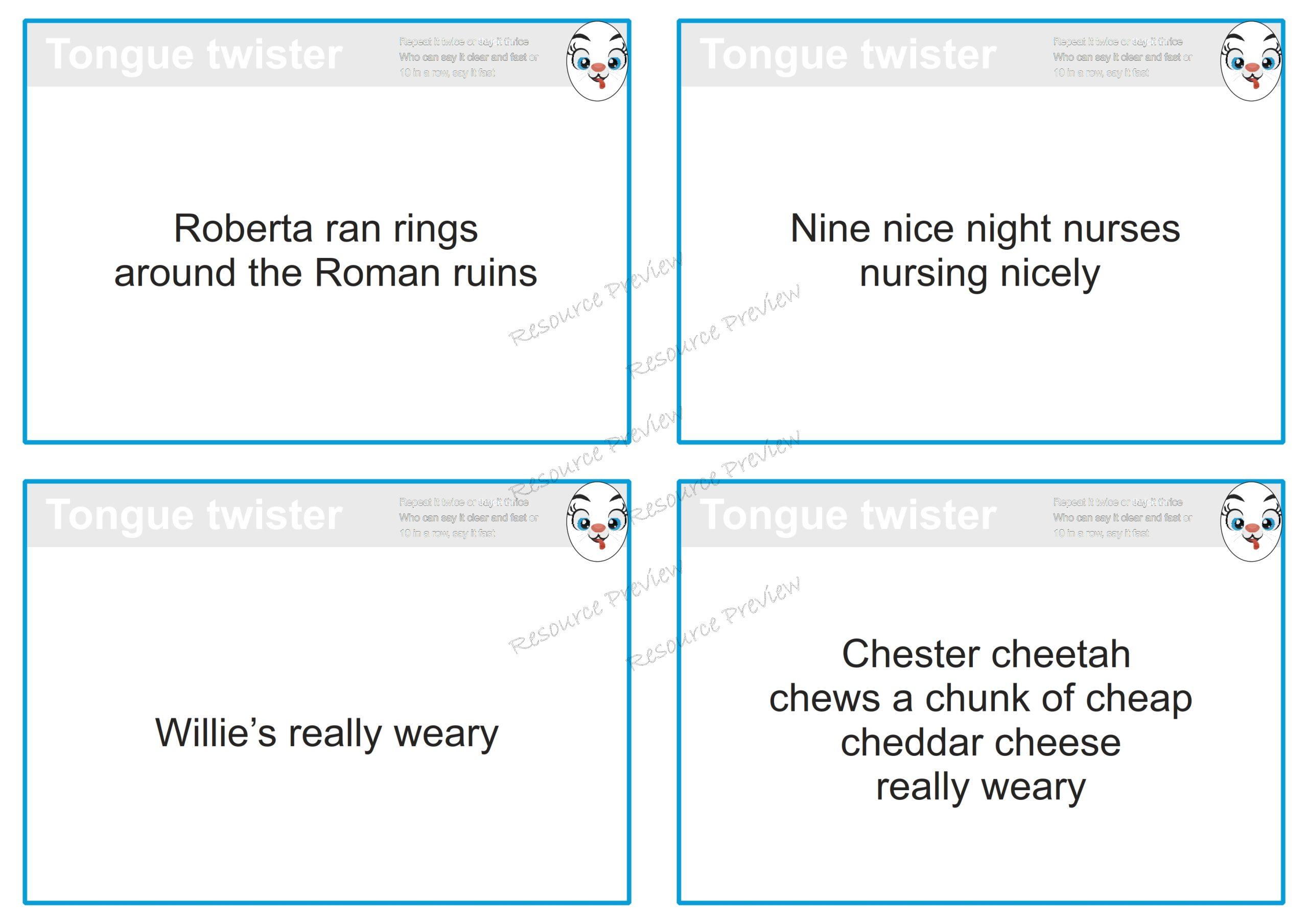 Tongue twister cards x40 - Image 4