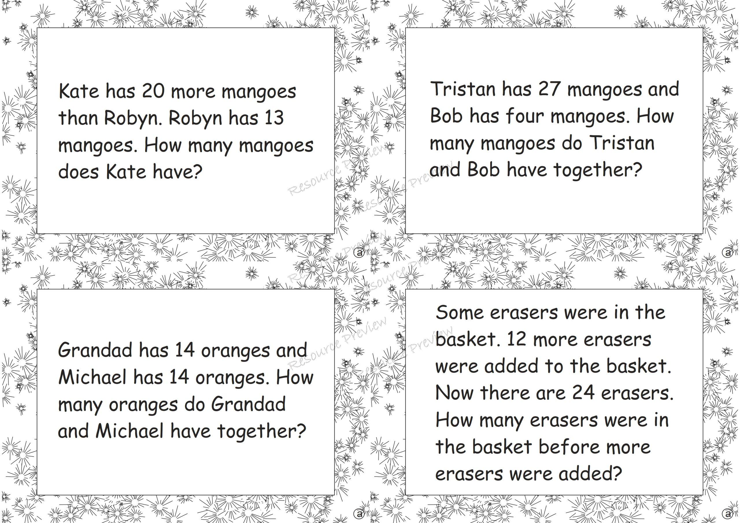 Word problems (addition cards x24) - Image 2