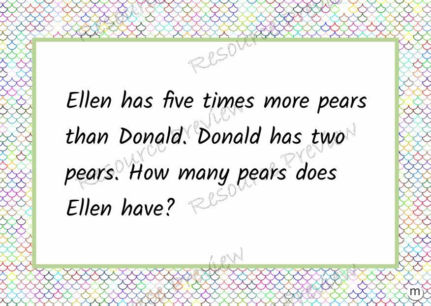 Word problems (multiplication cards x24)