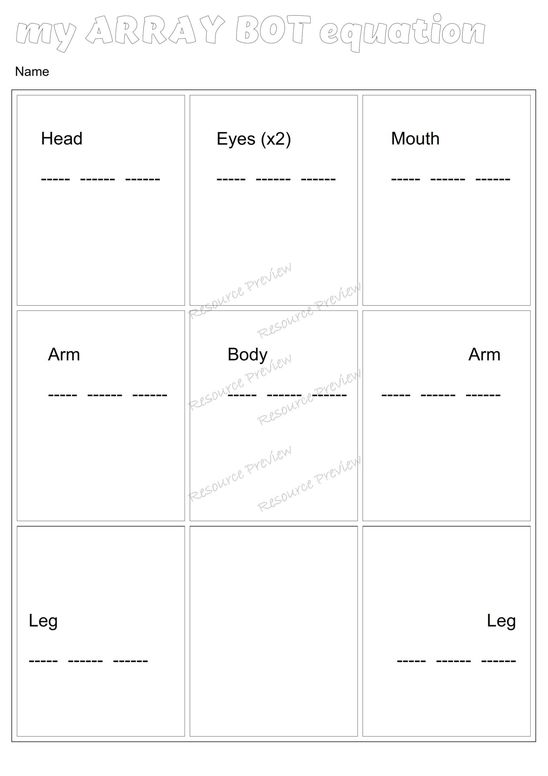 Built A Bot Math Array build a bot – Teaching Resources Club