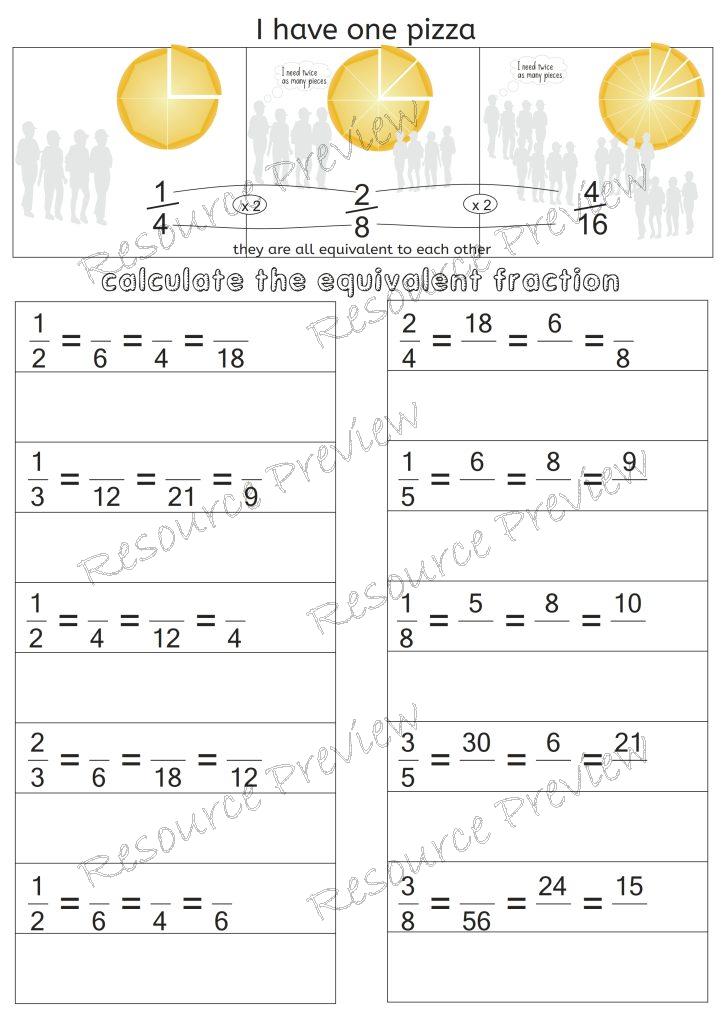 Calculate Equivalent fractions Teaching Resources Club