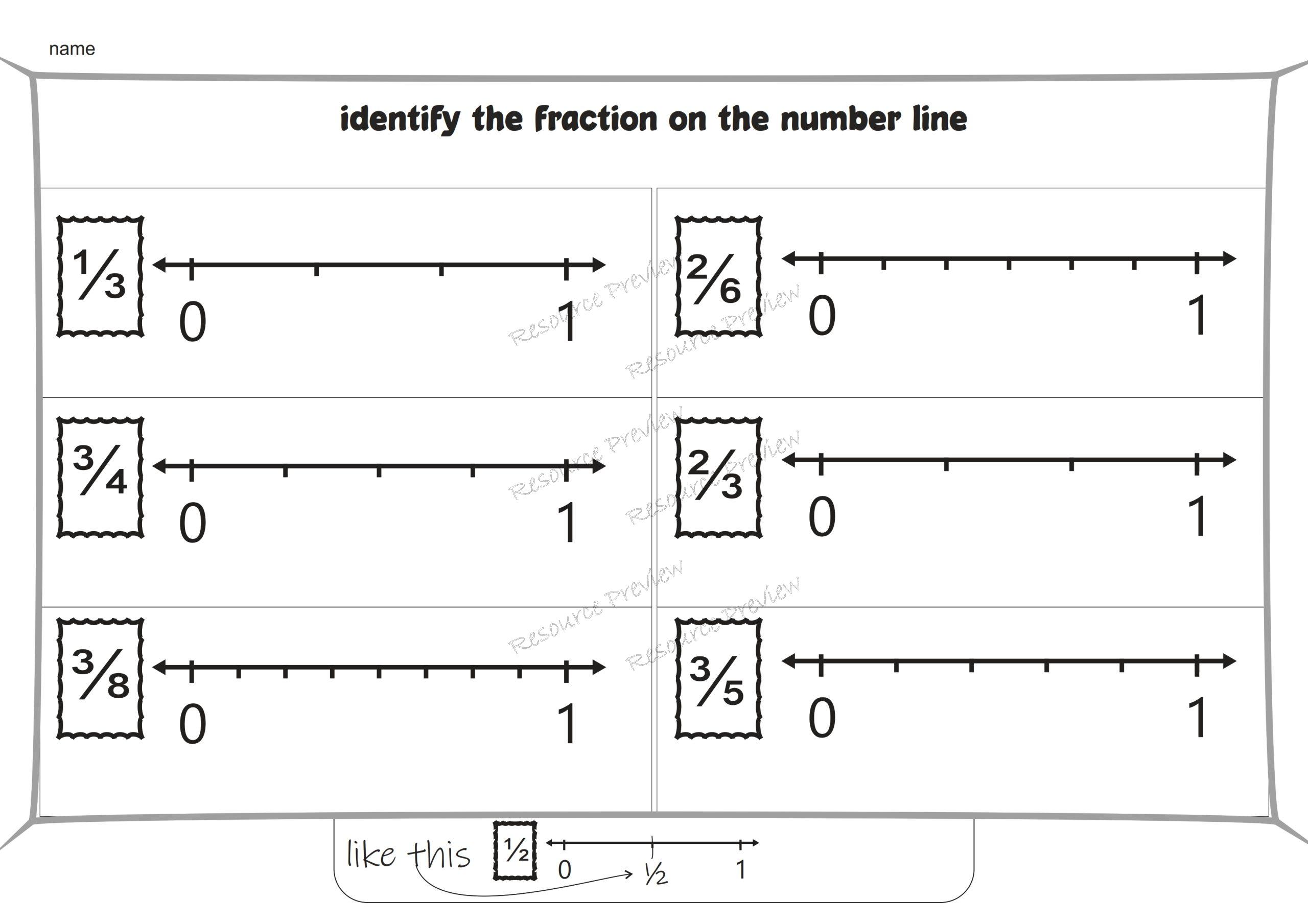 how to find missing fractions on a number line