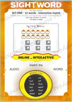 Sightword interactive Level 1-1