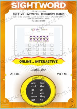 Sightword interactive Level 1-5