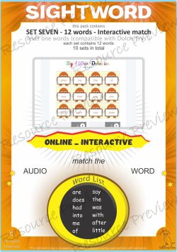 Sightword interactive Level 1-7