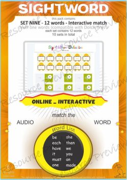 Sightword interactive Level 1-9
