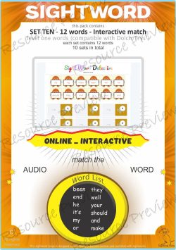 Sightword interactive Level 1-10