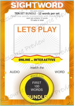 * BUNDLE Sightwords first 100 words - Interactive match