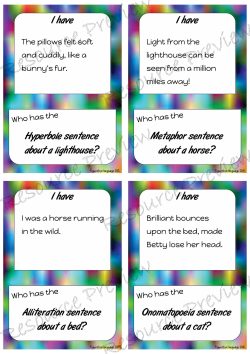 Figurative language cards I have - who has 28