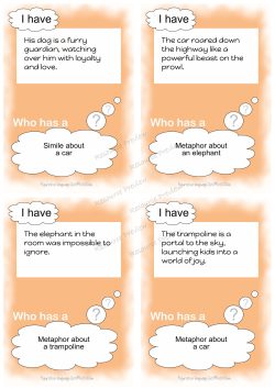 Figurative language cards I have - who has 28