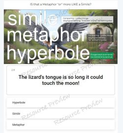 Figurative language - metaphor simile hyperbole - interactive