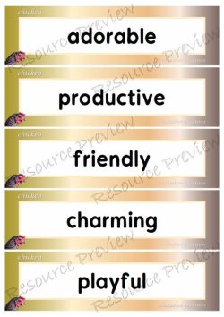 Evaluative adjectives - Chicken 20 words