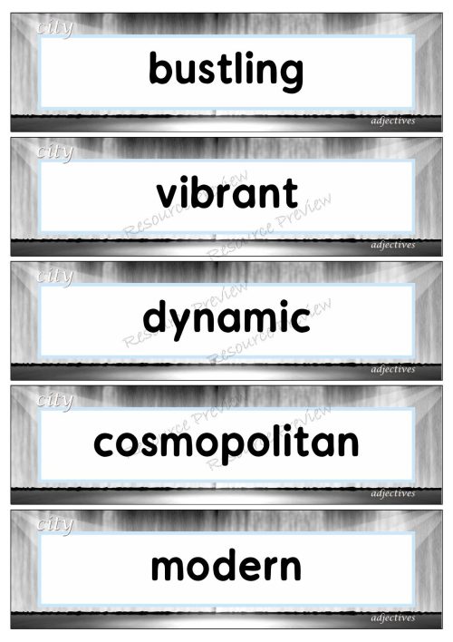 Adjectives - city 35 words