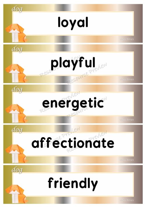 Adjectives - dog 40 words