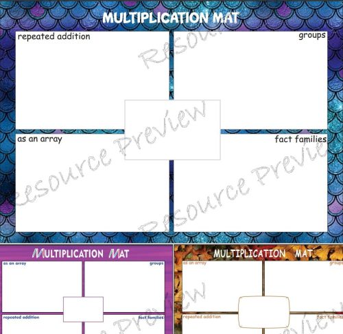 Multiplication mat x 3 borders