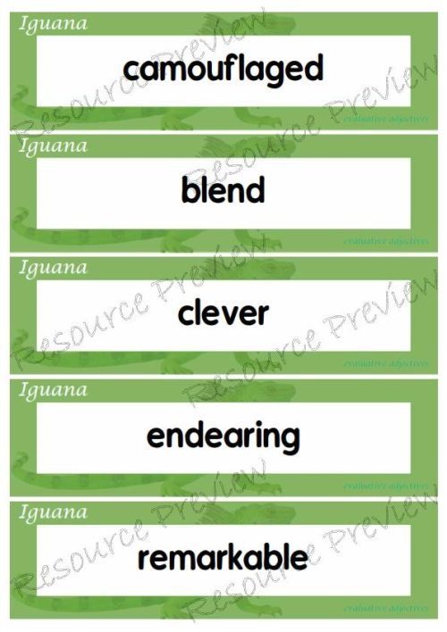 Evaluative adjectives - Iguana 35 words - Image 8