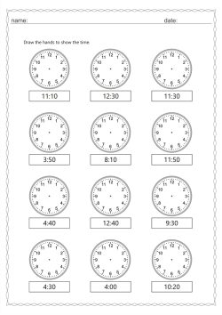 Analogue and digital time 10 min interval