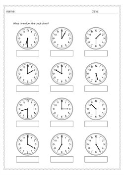 Analogue and digital time 30 min interval