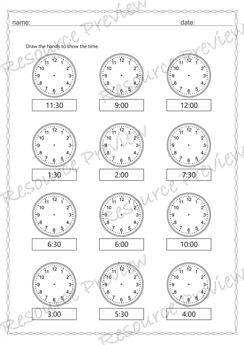 Analogue and digital time 30 min interval - Image 2