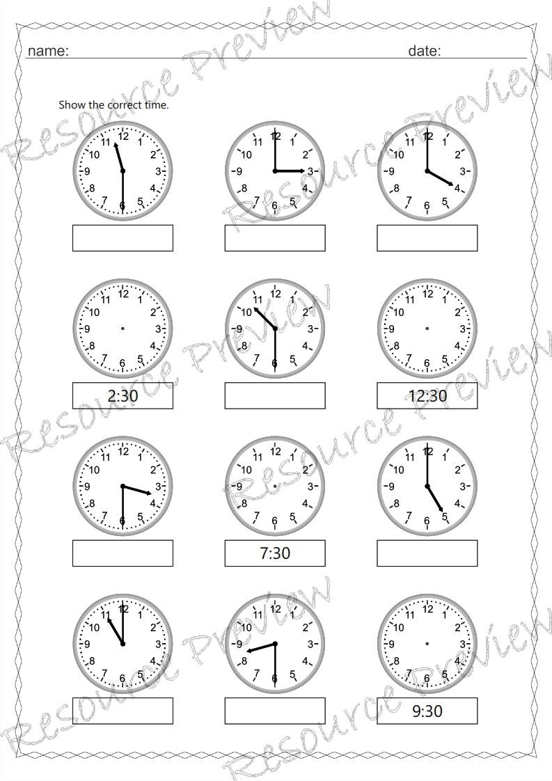 Analogue and digital time 30 min interval - Image 3