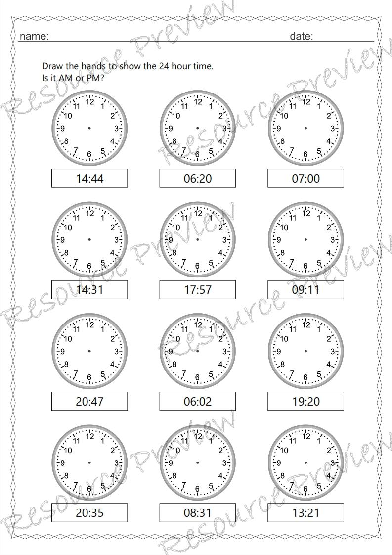 24 hour time 1 min interval