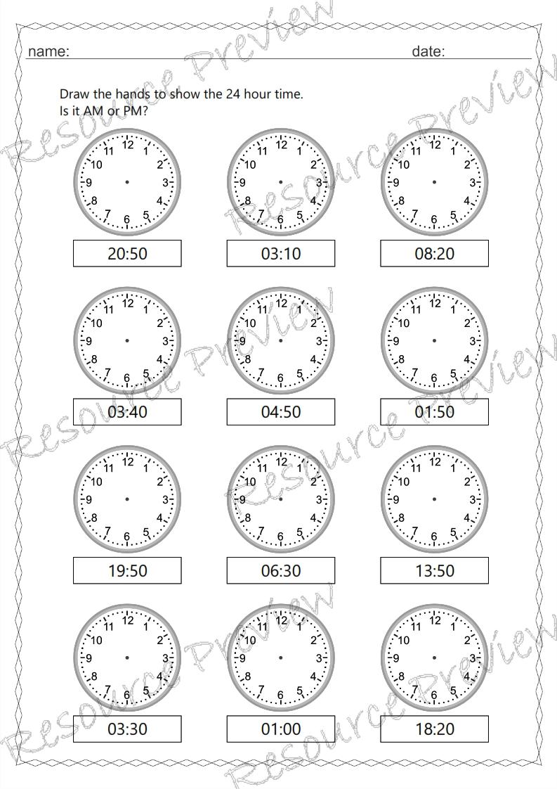 24 hour time 10 min interval