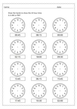 24 hour time 15 min interval