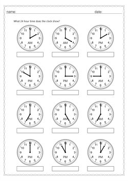 24 hour time O'clock