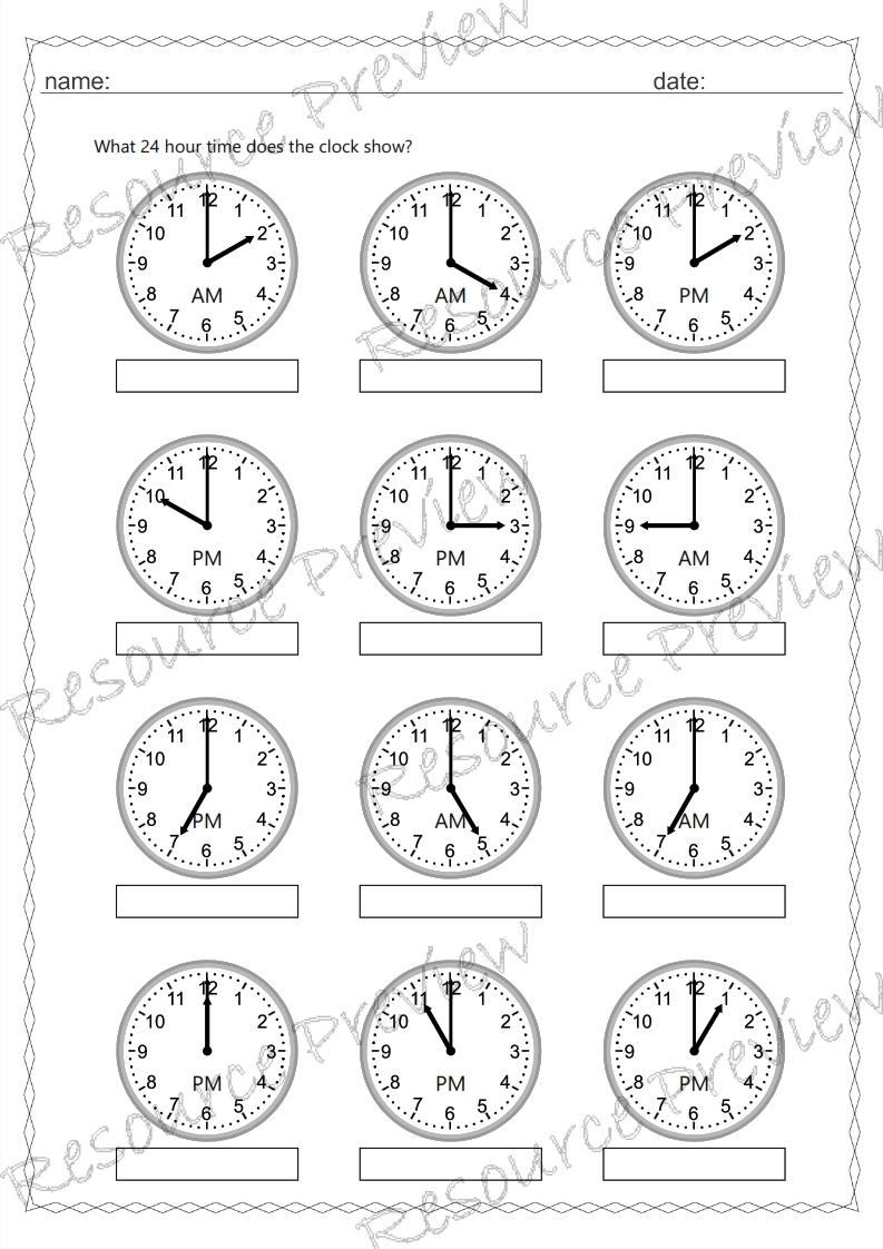 24 hour time O'clock