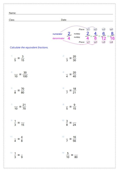 Calculate equivalent fractions - Image 2