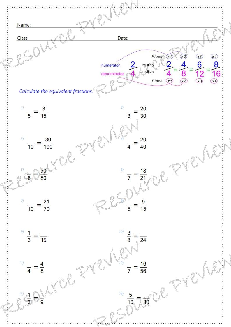 Calculate equivalent fractions - Image 2