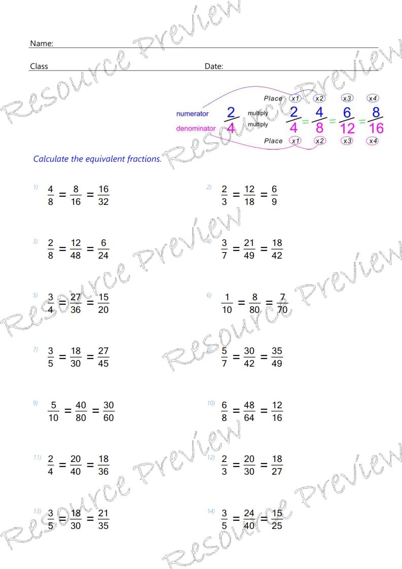 Calculate equivalent fractions - Image 6