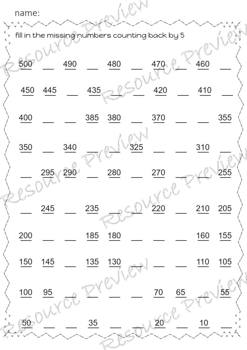 Skip counting back 1 2 5 10+ pack - Image 4