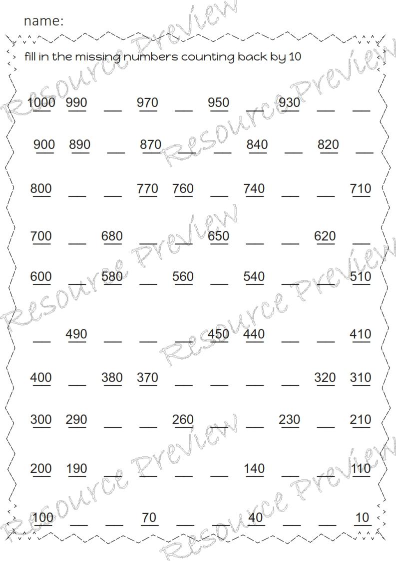 Skip counting back 1 2 5 10+ pack - Image 5