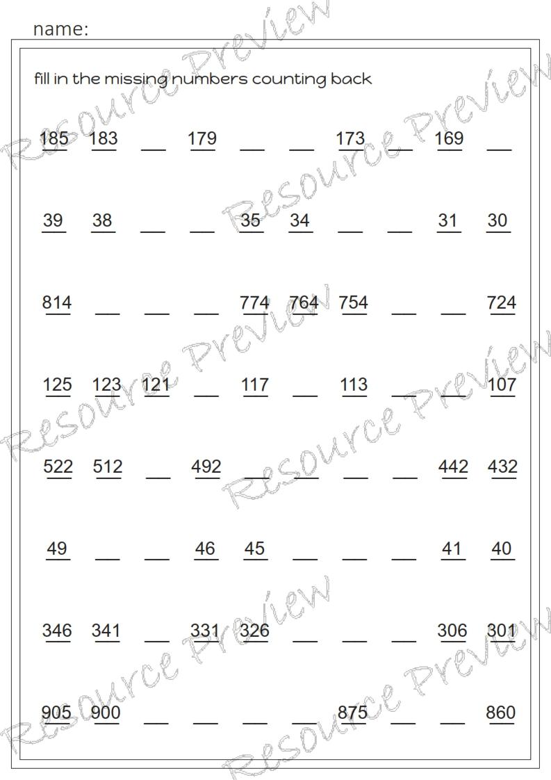 Skip counting back 1 2 5 10+ pack - Image 6