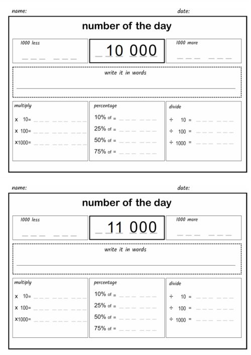 Number of the day to 10-100000