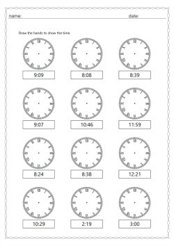 Roman numeral clock 1 min interval