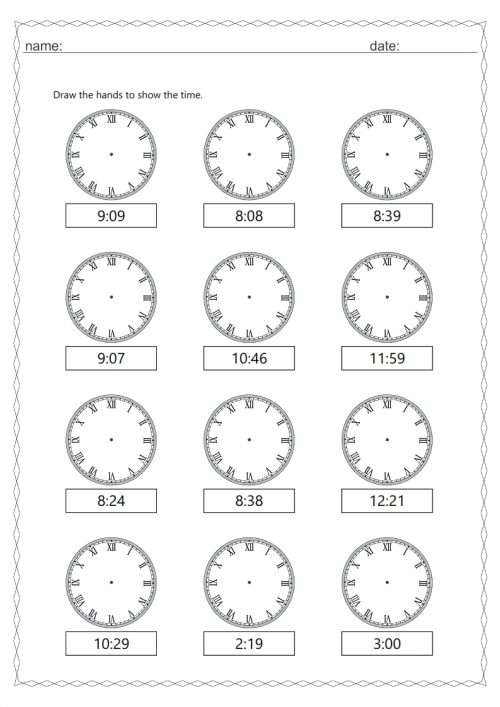 Roman numeral clock 1 min interval